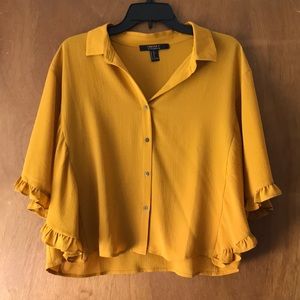F21 Contemporary Mustard Blouse